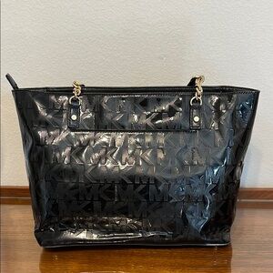 Michael Kors Black Patent leather Tote Bag